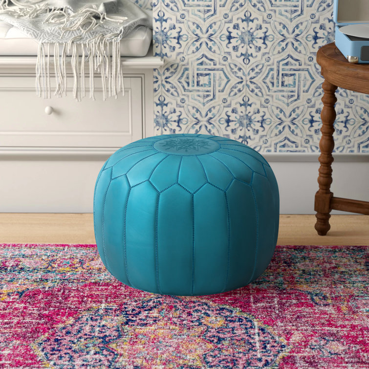 Cherise Moroccan Leather Pouf