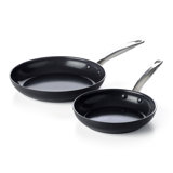 GreenPan Chatham Black Prime Midnight Healthy Ceramic Nonstick 8" and 10" Frying Pan Skillet Set