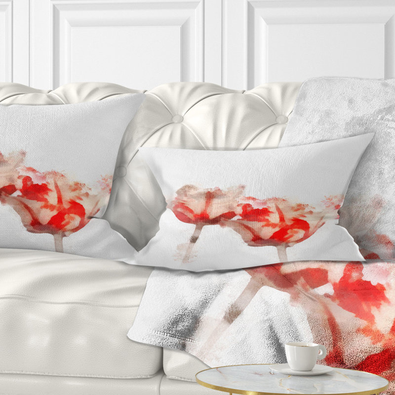 Coussin lombaire en aquarelle de couleur floral