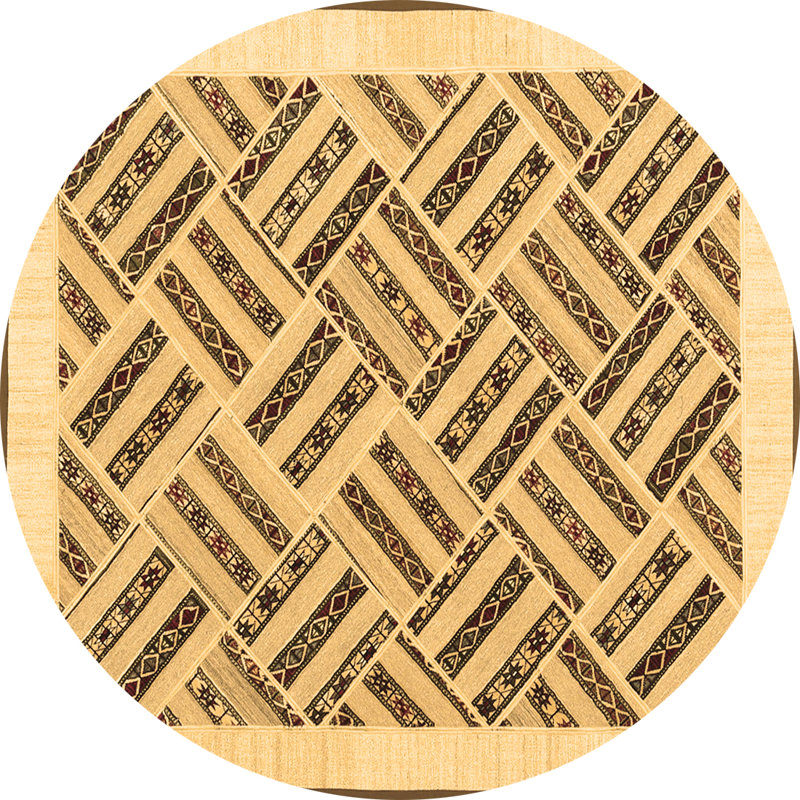 Washable Southwestern Indoor Rug, Round 7'