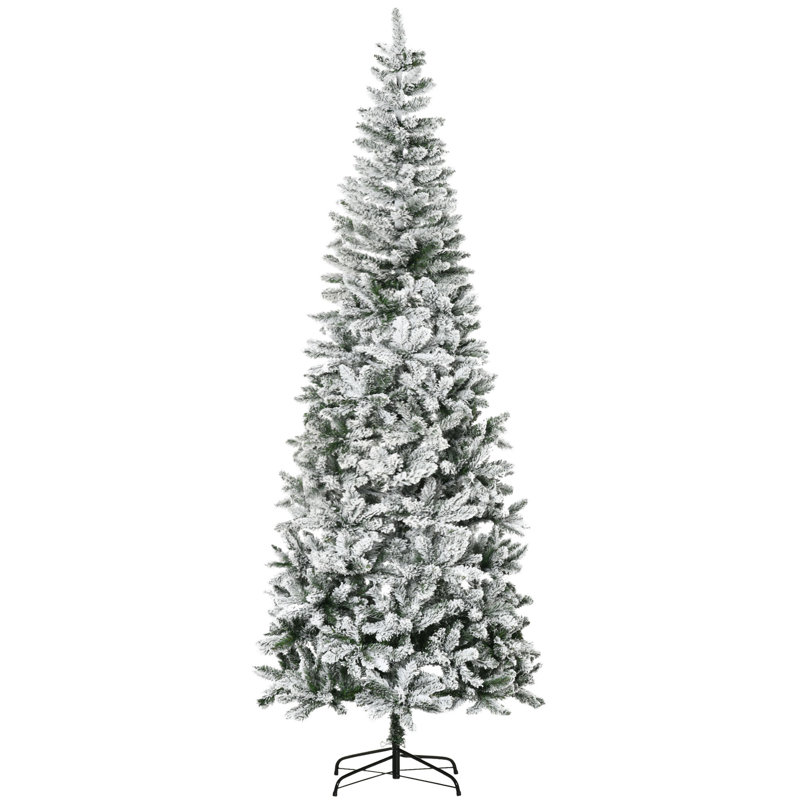 Arbre de Noël floqué floqué / givré, H 9 pi