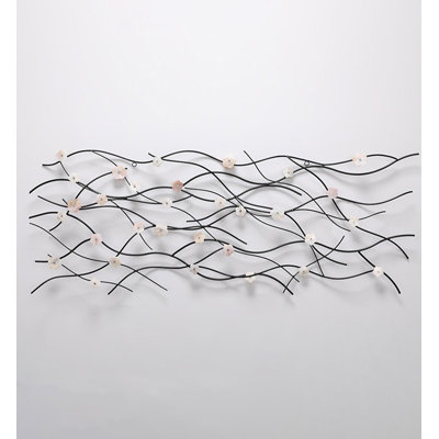 Simple metal ironwork flower branch wall decoration