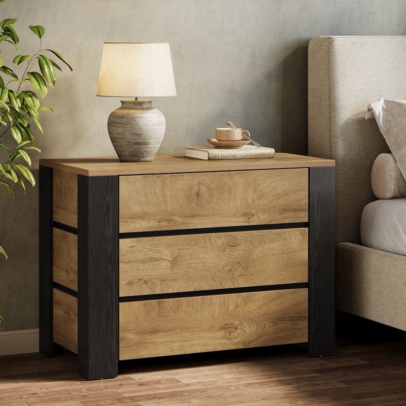 35.5" Wide 3-drawer Nightstand Set Of 2