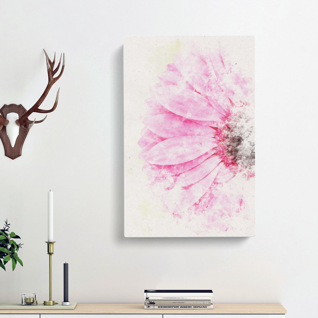 Beauty of a Pink Gerbera Flower - Wrapped Canvas