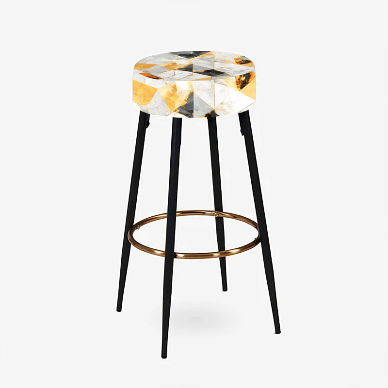 Gold Industrial Chic Marble Escape - Marble Bar Stools Set Of 2
