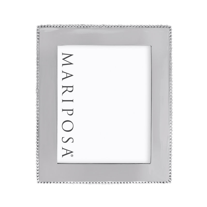 Beaded Silver Single Picture Frame, 8" H x 10" W