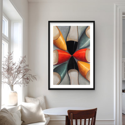Yellow Woman Framed Matted Print - Women Shoes Home Decor