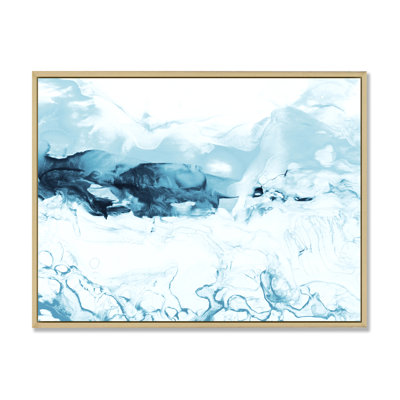 «Blue and White Liquid Clouds Art I», reproduction sur toile