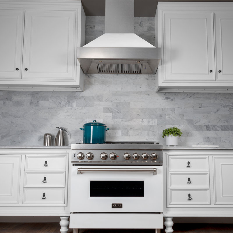 30" Fingerprint Resistant Stainless Steel Range Hood with Fingerprint Resistant Shell (8654SN-30), White Matte