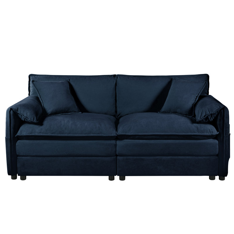 Canapé surdimensionné en chenille, Bleu