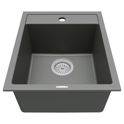 Quartz Top Mount Sinks 15.75'' L Drop-In Single Bowl Kitchen Sink