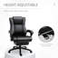Fauteuil de direction pour ordinateur avec dossier haut en cuir PU, hauteur réglable et repose-pieds rétractable, noir