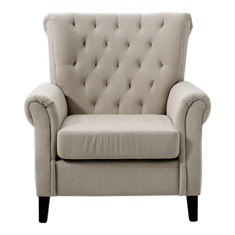 Brasel Velvet Armchair, Beige