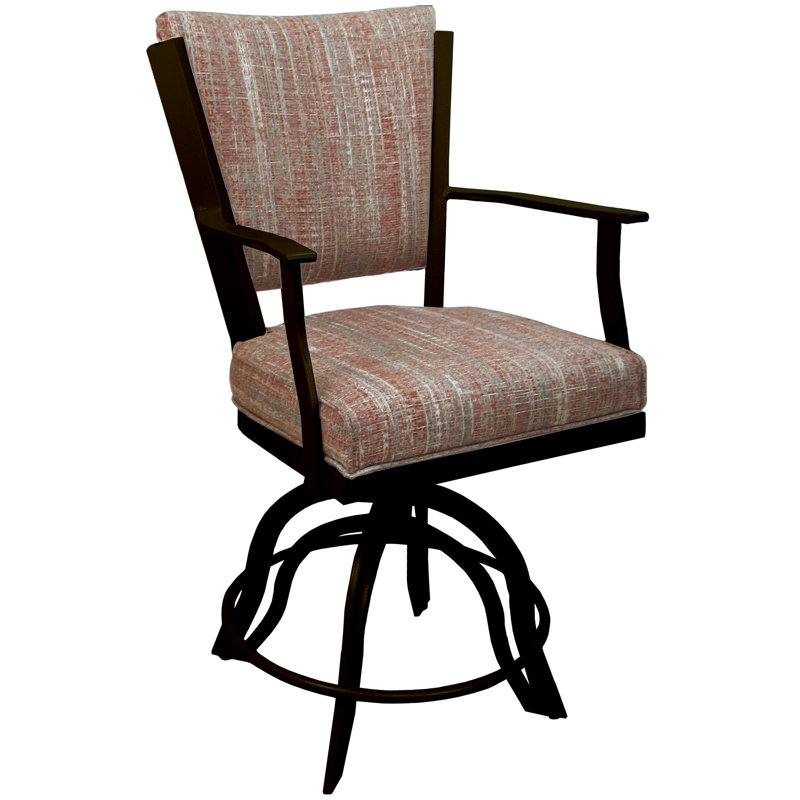 Latoyria Metal Swivel Bar Stool 30" Seat, Counter Stool (26" Seat Height), Brown