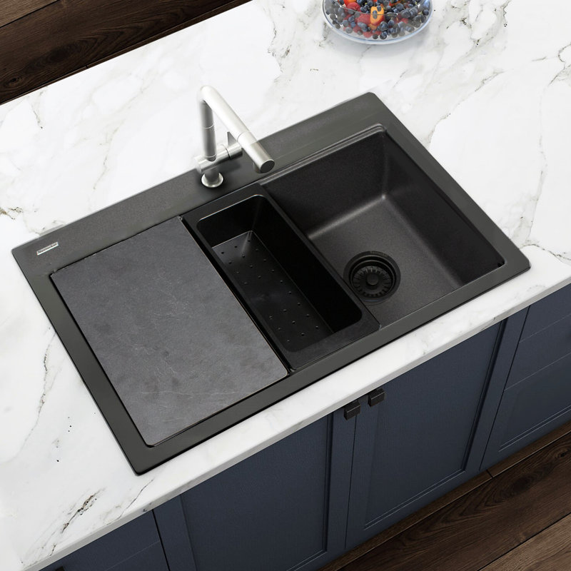 Nantucket Sinks 33 inch Dualmount Workstation Granite Composite Black