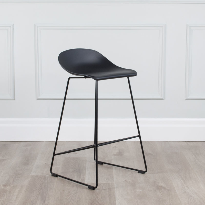 Meine Counter Stool with Steel Frame, Black