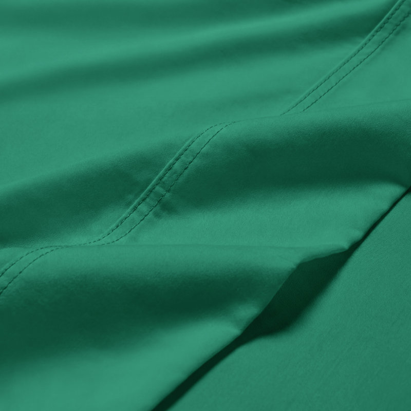 Superior 800 Thread Count Cotton Blend Solid Deep Pocket Sheet Set, California King 5Pc Set, Hunter Green