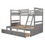 Lit superposé simple au-dessus d'un lit double en bois massif, gris - Lit de rangement durable: offre amplement d'espace pour les effets personnels
