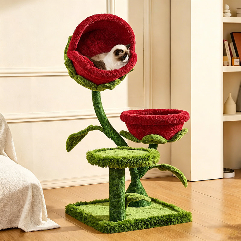 Arbre à chat 50,79 "H Botanical Flower