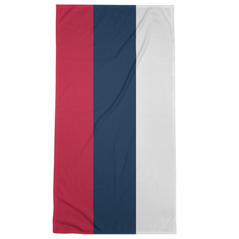 Bath Towel, Burgundy/Prussian Blue/White
