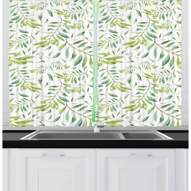 Floral Tailored Kitchen Curtain