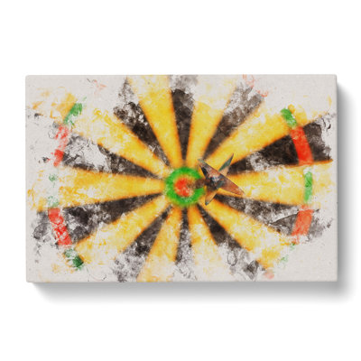 Bulls Eye Dartboard - Wrapped Canvas Painting
