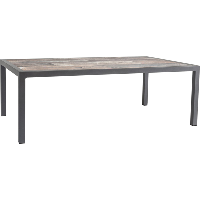 Quadra Outdoor Rectangle Dining Table, Pallazo White, Graphite