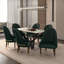 Chaise rembourrée en cuir avec structure et pieds en bois d'hévéa Simoneau Simoneau Collection Simoneau-106378371