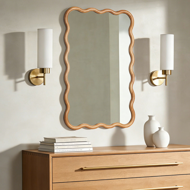 Miroir Wavy, 36 po x 24 po, Walnut, Rectangulaire