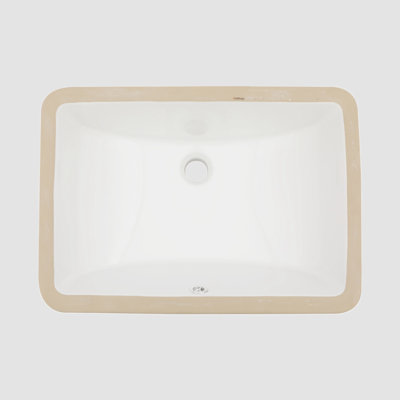 Go Peak Track 14'' Ceramic Rectangular Bathroom Sink with Overflow