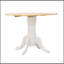 Table de salle à manger ronde naturelle brun et blanc avec abattant, peu encombrante et élégante pour les espaces de vie compacts