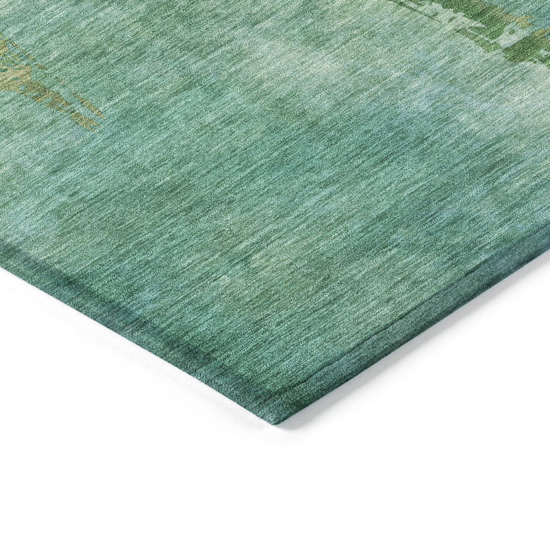 Machine Washable Indoor/Outdoor Bernadette ACN2222 Botanical Rug, Rectangle 10' x 14'