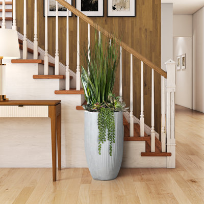 Onion Grass & Mixed Succulents in Nell Planter