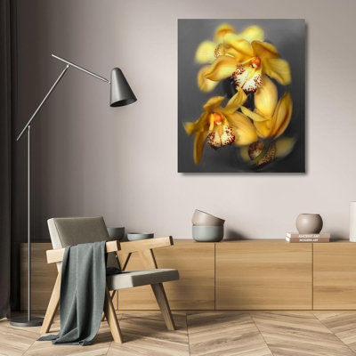 «Latitude Run® Maloratsky», art sur toile tendue par la galerie Iorg: jaune orchidée cymbidium