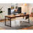 71 Inch Computer Desk With USB Ports, Large Office Desk, Long Study Student Writing Desk, Rustic Brown