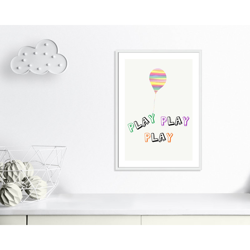 Play Play Play, impression sur papier, H 34,5 po x l 24,5 po x P 1,18 po, Encadré de boîte blanc