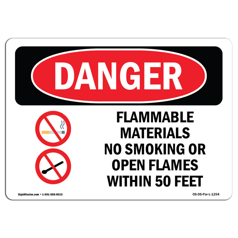 Danger Sign, 12" H x 18" W x 0.1" D