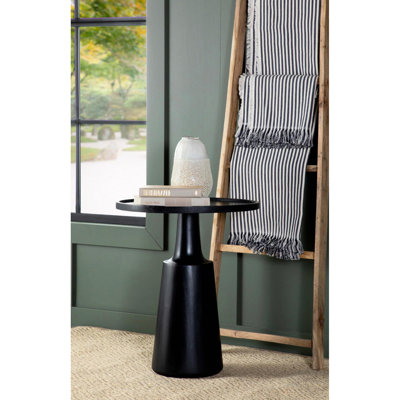Table en bois de manguier 27 lb, teint noir, 20 x 20 x 24, teinture décorative rustique, 20 po de largeur x 24 po de hauteur