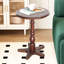 Table d'appoint ronde ronde de 16,19 pouces, piédestal rétro, couleur noyer, côté, chevet, installation sans effort Petite table de bout ronde avec finition noyer, style simple, fonctions multiples dans la chambre à coucher, rapide