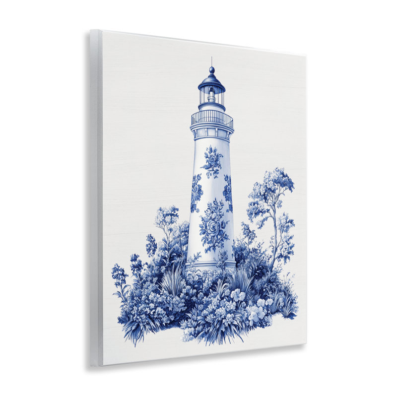 Toile Patterned Lighthouse Wall Plaque, design by Lettered and Lined