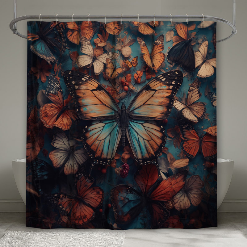 Rideaux de douche colorés avec papillons colorés sur très longues, 70 po l x 72 po H