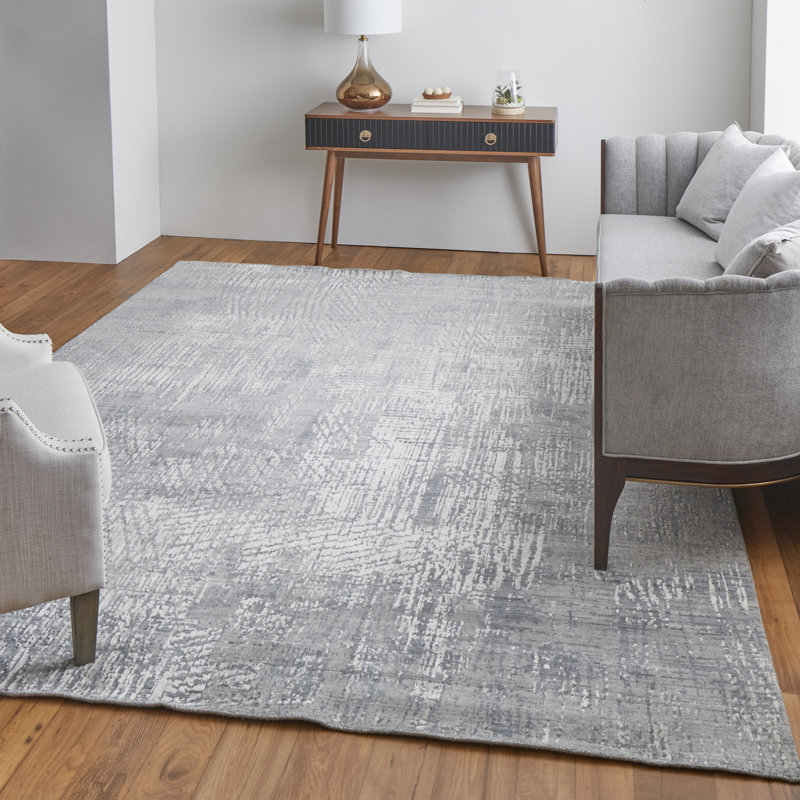 Eastfield Abstract Area Rug in Gray, Rectangle 2' x 3'