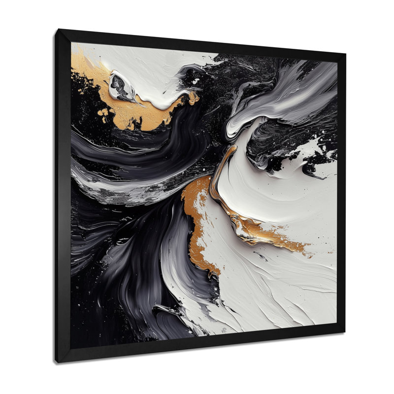 «Abstract Perspectives of the Dark and the Light I», art abstrait sur toile transitionnel moderne, Noir, noir, noir, noir