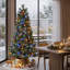 Arbre de Noël artificiel pin vert avec lumières DEL Leilonie-1752897345