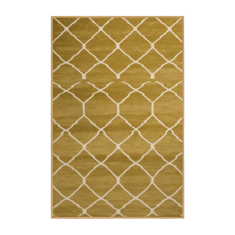 Tapis brun treillis lavable à la machine, Rectangulaire 2 pi x 3 pi