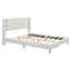 Grand lit plateforme en velours côtelé avec pieds en métal - beige et beige élégant. Contreplaqué conçu pour la durabilité. Rempli de mousse. Pas de sommier tapissier. Assemblage simple. 83,1 po x 65,7 po x 42,5 po-406150041
