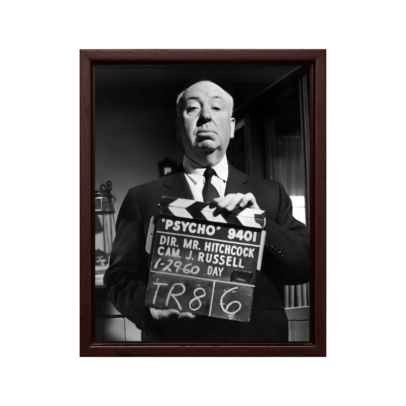 Alfred Hitchcock, Canvas, 24"H x 32"W, Brown Framed