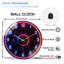 Horloge murale futuriste néon avec affichage numérique avec art - horloge murale moderne en verre 12 po