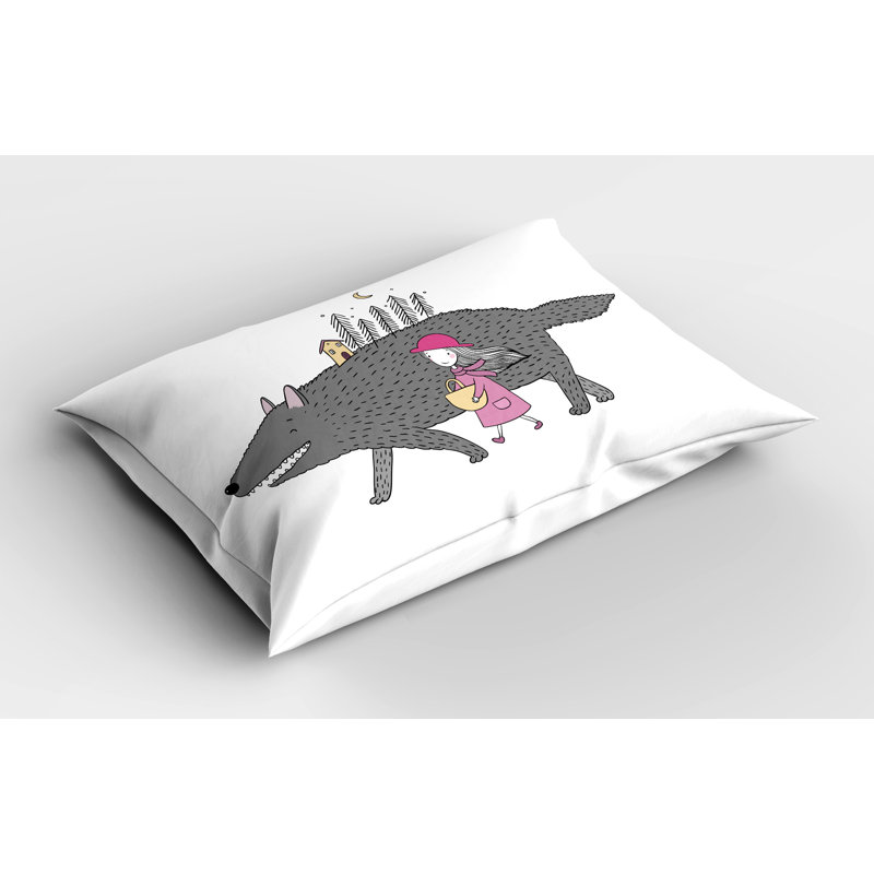 Ensemble de 2 taies décoratives Ambesonne avec un loup géant 30 po x 20 po Pêche
