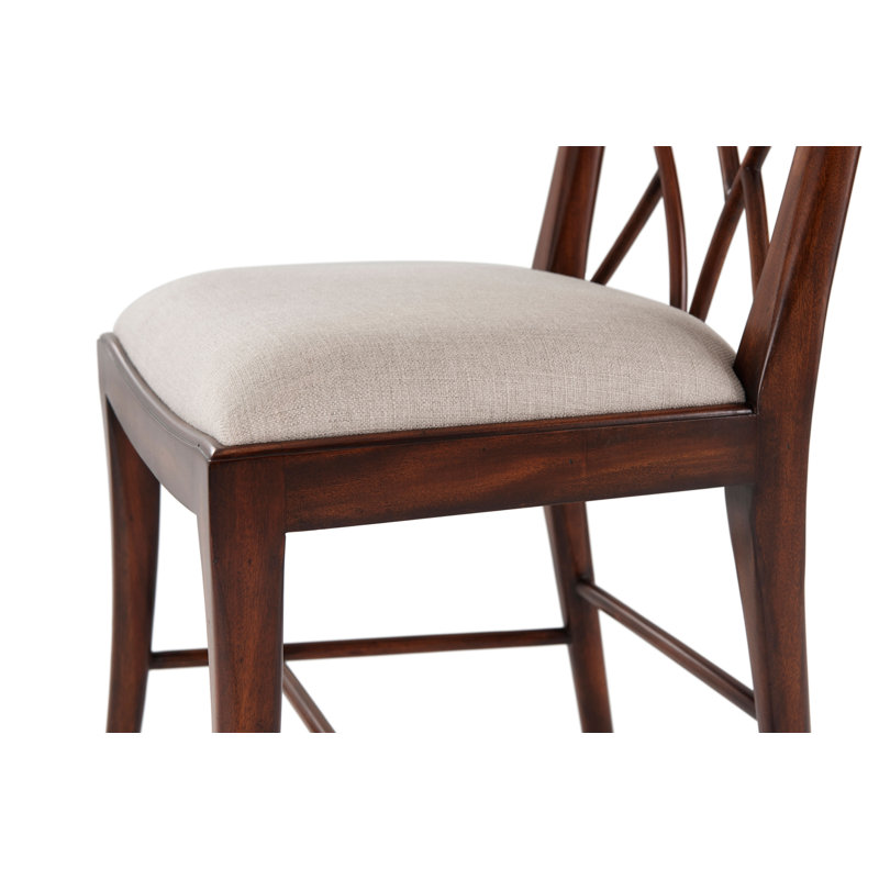 Delicate Upholstered Dining Chair, Draper Performance/Brown